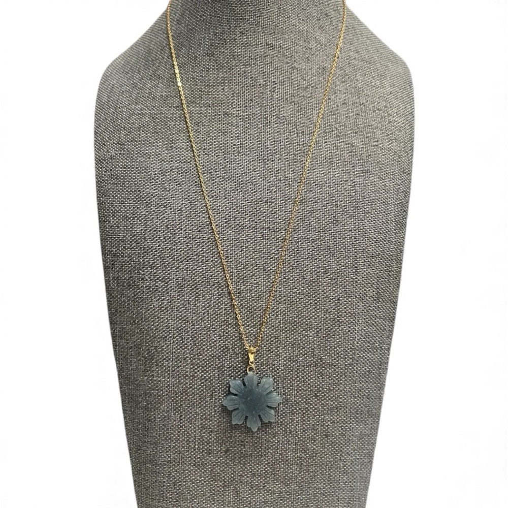 Sun Jade Necklace 925 Silver Gold Plated